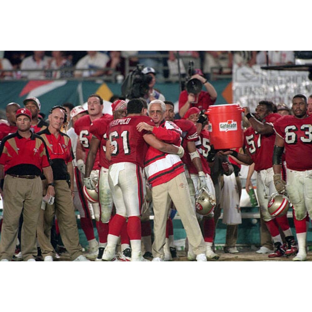 San Francisco 49ers 90s APEX puffer SHARK Tooth jacket XL red black NFL Pro vtg - Picture 7 of 8